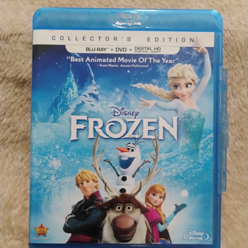 Disney Frozen Blu-ray DVD Collector's Edition Blue Animated Movie Kids Fantasy